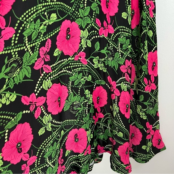 Maeve Anthropologie Satin Feel Sleeveless Ruched Floral Midi Dress Size 4 - Picture 10 of 15